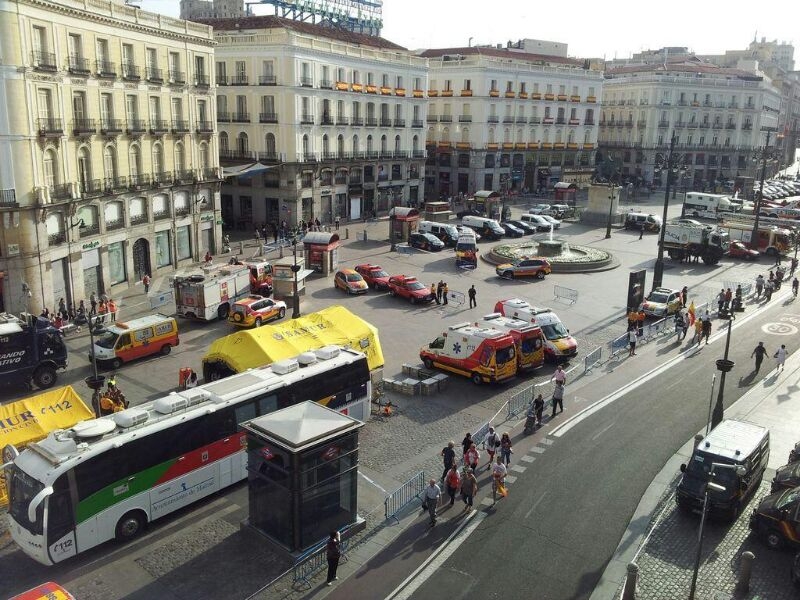 ambulancias y PMA en Puerta del Sol
